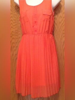 Blu Pepper Dress Womens Misses Size Small Melon Sleeveless